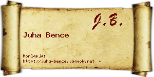 Juha Bence névjegykártya